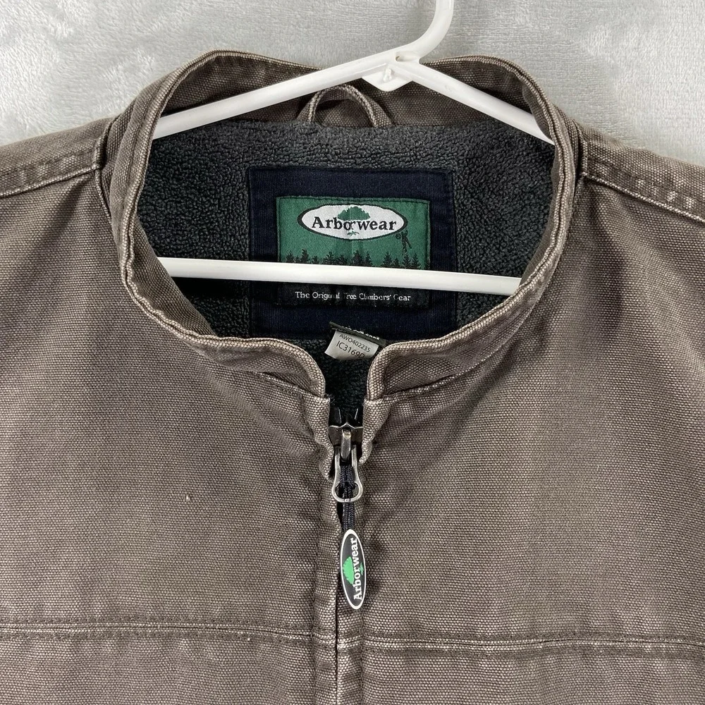 Arborwear Vest Mens XL Full Zip Canvas Workwear Fleece Lined Outdoor Utility